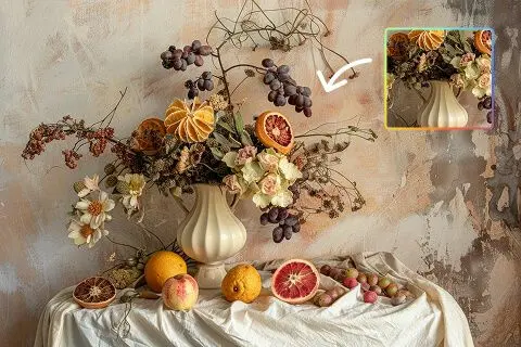 Portrait photo uncropped to fix composition using AI